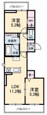 ベレオ中仙道 2LDKの間取り