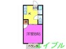 茶屋町エビスコーポ 1Kの間取り