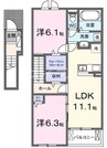 ルナ　－月 2LDKの間取り