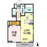フォルビート 1LDKの間取り