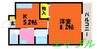 ビュー倉敷 1Kの間取り