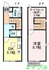 ダンデライオンＣ 1DK+Sの間取り