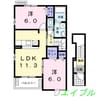 アヴィオン　Ｂ 2LDKの間取り