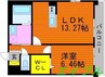 アスーリオ北畝 1LDKの間取り