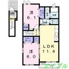 カーサ・エテルノ 2LDKの間取り