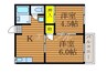 清水コーポE棟 2Kの間取り