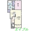 サザンクロスＡ 1LDKの間取り