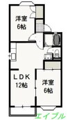 メゾン大福 2LDKの間取り