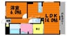 ラ・ペジーブル 1LDKの間取り