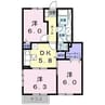 フラリッシュ木戸口 3DKの間取り