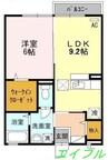ノールヴィラージュ 1LDKの間取り