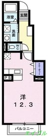 インフィニティー 1Rの間取り
