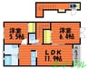 クレインアート　Ａ棟 2LDKの間取り