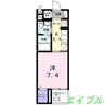 アルドール 1Kの間取り