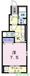 Ｎｅｏ　Ｃｉｔｙ庭瀬 1Kの間取り