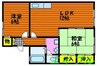 グローリーハウス的場C 2LDKの間取り