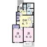 グランドソレイユ 2DKの間取り