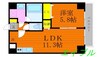 ピュアガーデン新保 1LDKの間取り