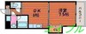 ピュアベルデ医大南 1DKの間取り