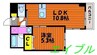 エスコパークヒルズ問屋町 1LDKの間取り