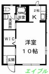 エトワール大松 1Kの間取り
