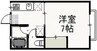 豊成サンコーポ 1Kの間取り