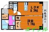 ハートフル医大西 1LDKの間取り