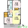 Tiare Manbai 2LDKの間取り