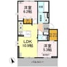 Tiare Manbai 2LDKの間取り