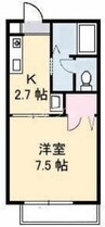 ノースヴェレッジＡ棟 1Kの間取り