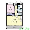 エクレセンス 1LDKの間取り