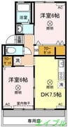 シャトル春水　Ｂ棟 2DKの間取り