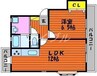 サウスシャインハヤシ 1LDKの間取り