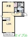 シャーメゾングロワールＢ 1LDKの間取り