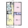 ニューエルディム三光Ｂ 2DKの間取り