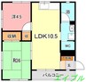シャリテホサキ 2LDKの間取り