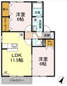 ライフモア守上　Ａ棟 2LDKの間取り