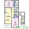 スターレジデンス 2LDKの間取り
