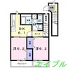 クレスメントＢ 2DKの間取り