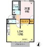 プレジール林 1LDKの間取り