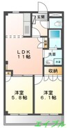 オータム　めぐみ 2LDKの間取り