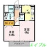 ROSE GARDEN 2Kの間取り