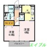 ROSE GARDEN 2Kの間取り