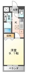 シャノワール 1Kの間取り