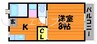 松島コーポ 1Kの間取り
