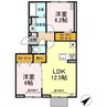 HOPE　LODGE　K 2LDKの間取り