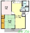 プレジール小野　Ｅ棟 2LDKの間取り
