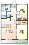 プロニティ　オオフク壱番館 2LDKの間取り