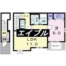 ソルパティオ　Ⅱ 1LDKの間取り