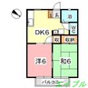 サンビレッジ大熊A 2DKの間取り